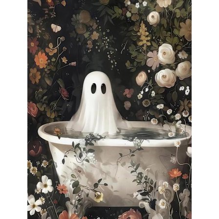 Timanttimaalaussarjat aikuisille, 5D-timanttitaide: Aaveet kylpemässä kukkametsässä, DIY täyspora timanttimaalaus jalokivitaide ja askartelu, kodin 