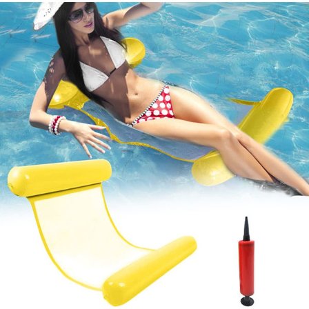 Oppustelig vandhænge, flydende hængekøjeseng, 4 i 1 oppustelig vandstol, poolhænge, til sommerfest svømning strandferie voksenbørn vand T