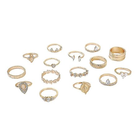 Boho Vintage Rings Set för kvinnor Opal Crystal Midi Finger Ring Smycken Gåvor