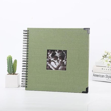 Spiralbundet fotoalbum Diy fotoalbum Familie bryllupsdag Baby ferie fotoalbum(Grønn)