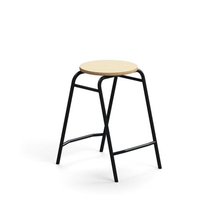 Hocker ALTUS, H 590 mm, anthrazit/Birke