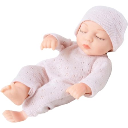 17,78 cm silikone dukke i fuld størrelse - dekorativ figur med justerbare led, perfekt til soveværelse, stue, børnehave og børneværelse dekoration