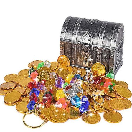 Barnekiste i piratskatt i antikkfarge for festutstyr rekvisitter dekorasjonsskattekiste