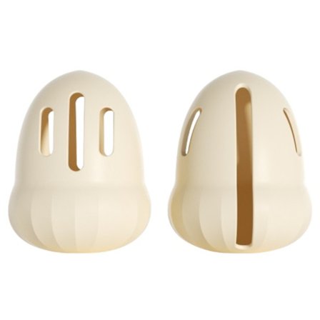 Silikone makeupsvamp etui (2-pak) - åndbar, støvafvisende rejseetui med elastisk åbning Beige