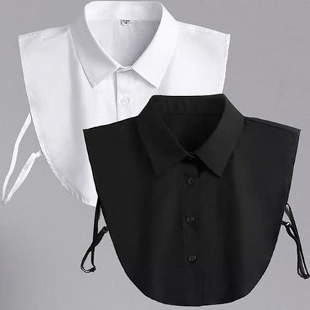 2 st Vassa Kragar Professionell Formell Klädsel Falsk Krage Studentuniform Examensklänning Falsk Krage Skjorta En svart och en vit