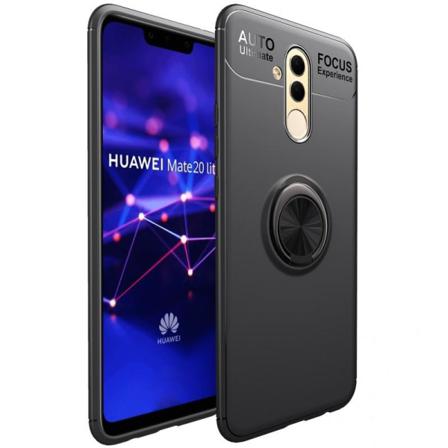 Mate 10 Lite Praktisk Stöttåligt Skal Med Ringhållare V3 Svart