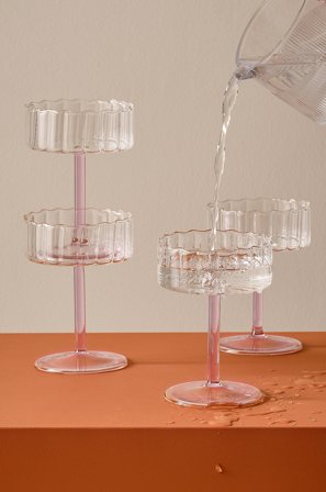 Jotex - Cocktailglass 4-pk Transparent/rosa - CAIO - Kjøp Glass hos Jotex