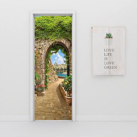 3D-maisema PVC-irrotettava seinätarra Maisemaseinämaalaus Makuuhuoneen tarra Taustakuva