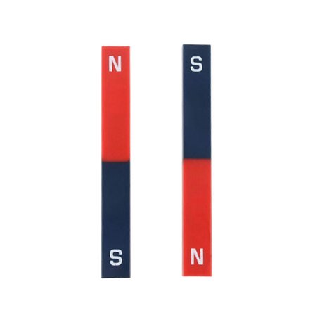 2 st 36/70/110/180 mm stavmagnet Ns röd blå magnetfält fysiskt experiment