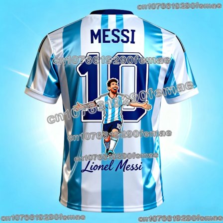 Sommer Hot Selling MESSI Herre Fotball T-skjorte Superstar Trykk Mønster Fan Minne Jersey Casual Hverdags Sportsklær Topp