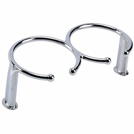 Båddobbelt Ring Kopholder Åben Ring Design Poleret 316 Marin