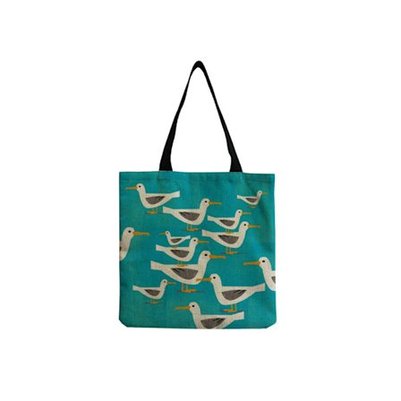 Bright Colors Pigeon Printed Tote Cartoon Birds Large Capacity Shoulder Bag Women Eco Reusable Green Shopper Bag Custom Pattern