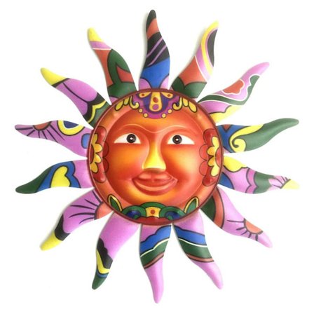 Metal Smilende Sol Vægskulptur Dekoration Smilende Sol Kunst Dekoration Hængende til Indendørs Udendørs Hjem Havegård DekorationBY