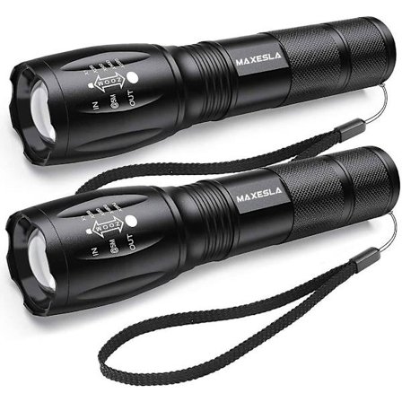 Ultrakraftfull LED-ficklampa, 2000 lumen, IP65, 5 ljuslägen, 2 st [energiklass A+++]