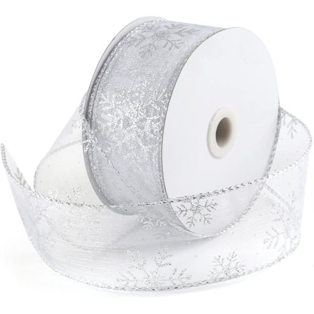 6,3 cm julebånd, 10 m juletrerbånd, organza R