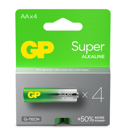 GP Batteries Super Alkaline 15A/LR6 Batteri alkalisk, AA, 4-pak, Elforsyning & strømfordeling