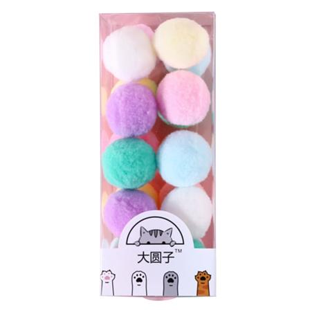 Assortert farge Kitty plysj puffs for katteleker for katt for jaktballer 1,2" Diame