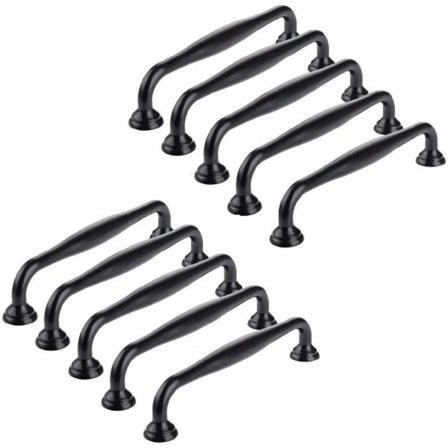 10 x bøjlehåndtag Dørknapper, skuffehåndtag og knopper Skabshåndtag Møbelhåndtag sort (boreafstand 96 mm type A)
