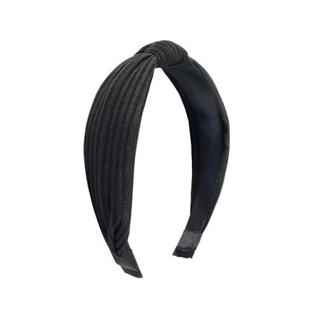 Bow Knot Cross Pannband Twisted Hårband SVART black