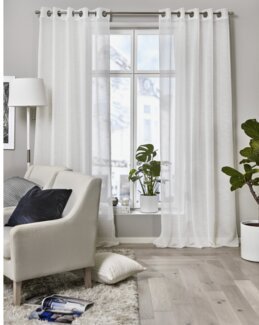 Yksivärinen Rengasverho Noah kuviolla 2/pak Off-white