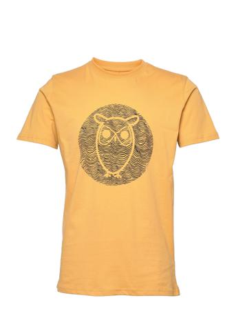 Alder Wave Owl Tee - Gots/Vegan T-shirts Short-sleeved Gul Knowledge Cotton Apparel