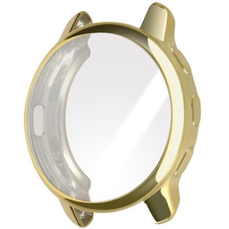 AVIZAR Skyddsfodral för Garmin Venu 2 Plus i genomskinlig mjuk silikon med guldkromram