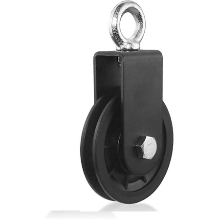 90mm enkel trinseblokk, svingbar trinseblokk med U-brakett konsoll svingbar trinse løftehjul for ståltau tau trinse vektløfting