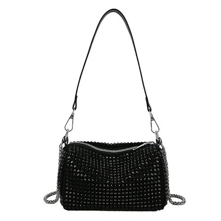 Rhinestone Crossbody-kvällväska - Fashion Crystal Top Handle Bags Cocktail Party Club Bling Clutch Purse för kvinnor