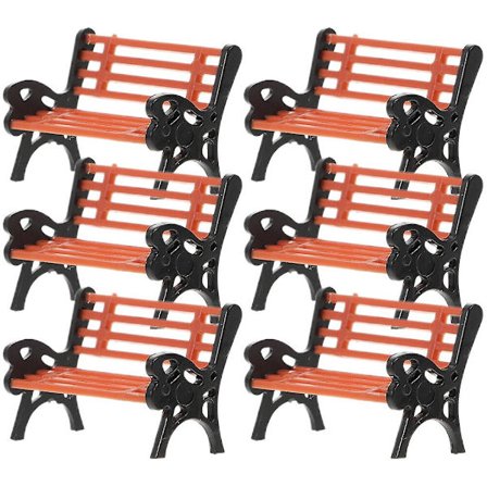 6-pakke mini gatedekorasjon mini parkstol miniatyrdekorasjon barnas leker (2.70X2.00X1.00CM, som vist på bildet)