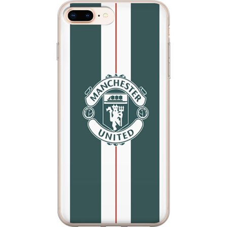 Kompatibel Mobilcover til Apple iPhone 7 Plus Manchester United logo fodboldklub våbenskjold Premier League Red Devils plakat hvid grøn baggrund ret