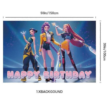 Demon Hunters Fest Bestik Sæt Banner Baggrund Balloner Kagepynt Udendørs Picnic Forsyning Fødselsdag til Koreansk Kpop Anime Fest