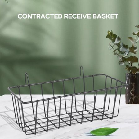 2 Pak Væghængt Trådkurv til Gitterpanel, Gittervæg Opbevaringskurv, Væghængte Kurve Display Hylder