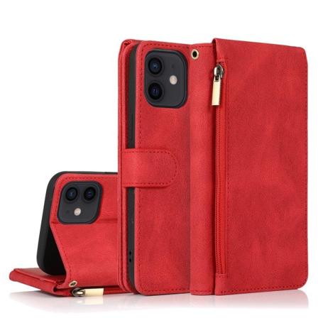iPhone 12 - Professionellt Robust Floveme Plånboksfodral Röd