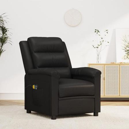 Vidaxl Elektrisk Massagefåtölj Svart Konstläder Svart