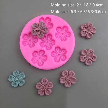 1 stk. Kirsebærblomstferskenblomst Silikonform DIY Kakedekor B