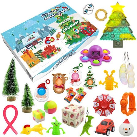Fidget Leksaker Jul Adventskalender Paket - 24 Dagar av Stresslindring och Kul för Barn