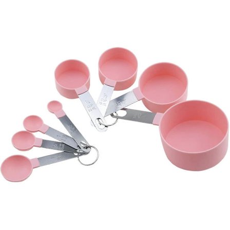 Vaaleanpunaiset mittakupit 8 kpl