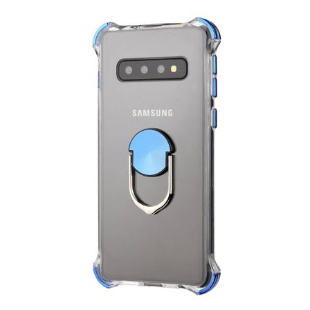 Smidigt Skyddsskal med Ringhållare - Samsung Galaxy S10 Blå