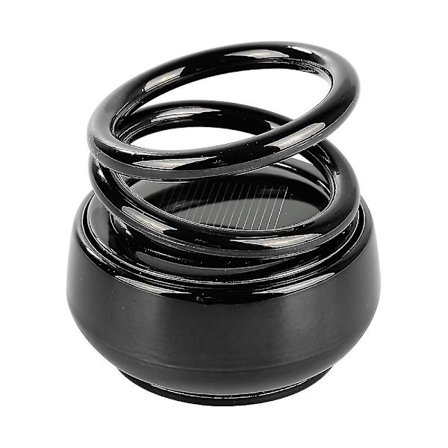 Bärbar Miniatyr Kinetisk Energi Sol Dubbelring Upphängd Roterande Aromaterapi Fordon Säte Typ Bil Inredning Dekoration(svart)