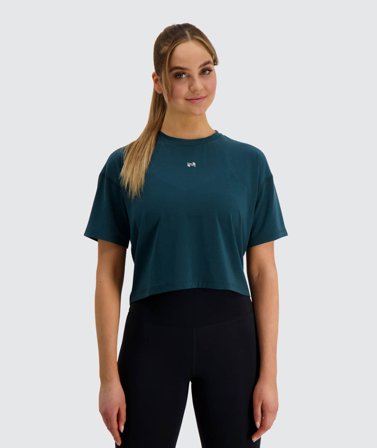 Women's Oversized Crop Tee | Gymnation forest green / XL