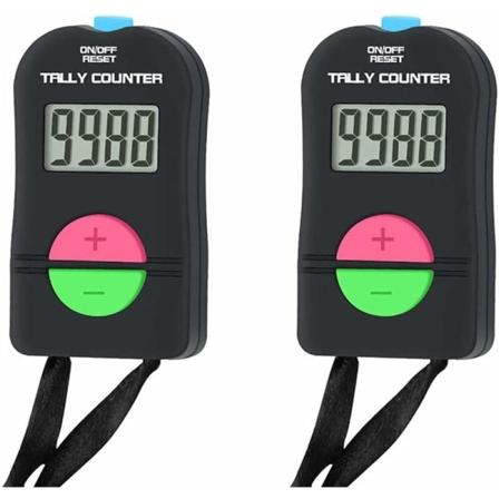 2 st små digitala räknare, elektronisk manuell lägg till/subtrahera klickare, manuell räknare golf sport räknare