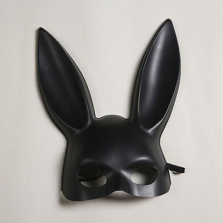Bunny Mask Ansikte Lång ASKA SVART