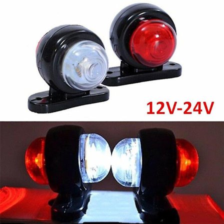 2 stk. Konturmarkering LED Sidemarkering 24V LED Lastbilslamper Trailerlampe LED Lastbilslampe Varebil Trailer Sidemarkeringslys 12V (FMY)