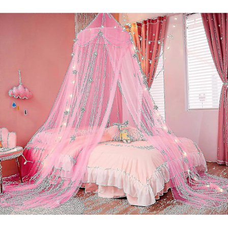 Sengehimmel med lys Sengehimmelgardiner til piger Toddler Sengehimmel til piger tao