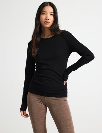Lindex Top Merino Wool Ls - Black - S