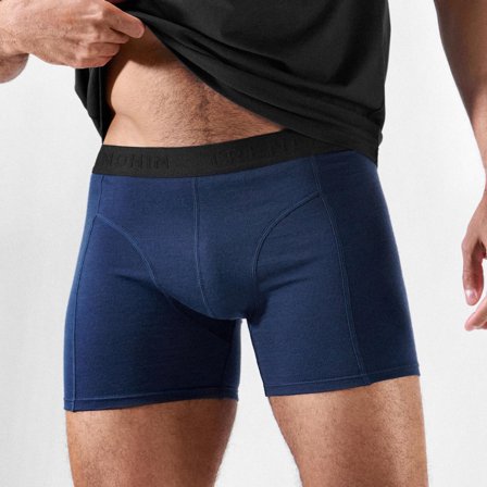 FeatherFeel | Boxer bleu marine en laine mérinos pour hommes - Boxers en laine
