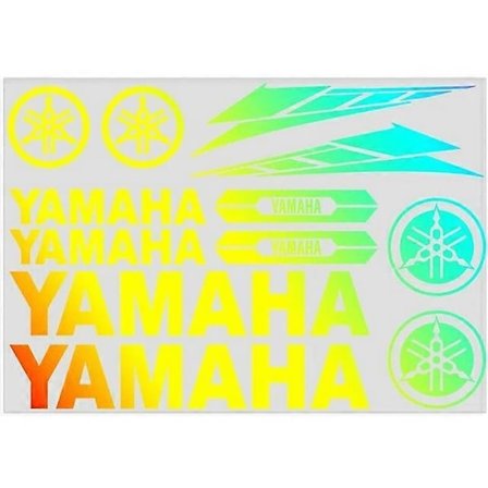 Klistremerke for YAMAHA motorsykkel, logo, tank, dekalsett, kjøretøyinnpakning - FARGE: laserregnbue