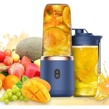 Monitoimisekoitin 400 ml, Auezona Mini Kannettava Sähkösekoitin, USB Ladattava Sekoitin 6 Terällä Smoothieille