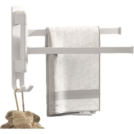 Roterbar Handdukshållare 1/2/3/4/5-armad Väggmonterad Badrumsförvaring Utrymmesbesparande_TF_TF