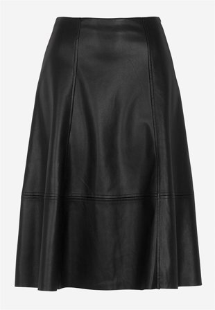 Soyaconcept - Nederdel med svaj i PU i sort til damer i størrelse XXL (46) - Cellbes